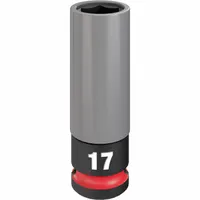 MILWAUKEE Lug Nut Wheel Socket: 1/2 in Drive Size, Metric, 17 mm Socket Size, 6-Point, Deep, Socket (MPN 49-66-7802)