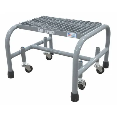 COTTERMAN Tangga Langkah: 12 in Tinggi Keseluruhan, 450 lb Kapasitas Beban, 1 Langkah, Baja - Rolling Step Stools