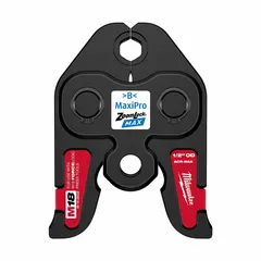Forged steel press jaw for 1/2 in pipe, compatible with ZoomLock® MAX fittings and standard/extended press tools. Used for pressing connections in HVAC and refrigeration systems.