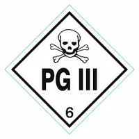 APPROVED VENDOR DOT Container Label: PG III, 4 in x 4 in, 4 in Label Ht, 4 in Label Wd, 100 PK