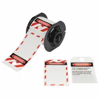 Pre-Cut Label Stock Roll: Danger, 5 3/4 in x 3 1/4 in, Polyester, White, 100 Tags (MPN B30-255-851OSHADSB)