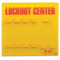 This ZING lockout station is an unfilled, wall-mountable unit made of plastic with an open-front cover. It includes a Lockout Tagout Board and provides board-only visibility. Designed for small stations holding 1 to 20 lockout devices, it is suitable for organizing lockout/tagout equipment in industrial environments