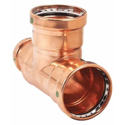 VIEGA PROPRESS Fitting Tee Crimp: Tee, ukuran 3 in CTS x 1 1/4 in CTS x 3 in CTS - Plumbing Copper & Bronze Press Tube Fittings