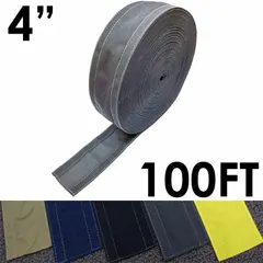 This fabric hook-and-loop cable floor cover is 4 inches wide and 100 feet long, made of gray nylon. It provides a low-profile solution for managing and protecting cables across walkways and work areas, reducing tripping hazards.