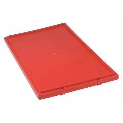 Tutup QUANTUM STORAGE SYSTEMS: 29 1/2 in x 19 1/2 in, Merah, Sesuai FDA, 9NU16 - Lids for Standard Stacking & Nesting Totes