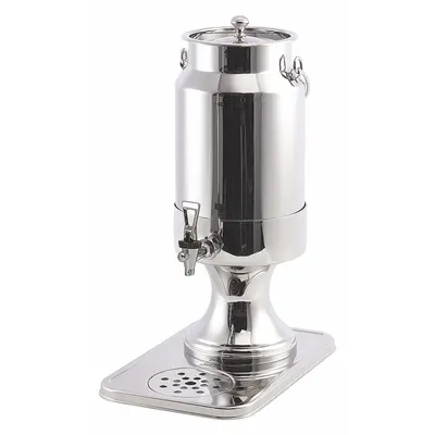 SPRING USA Dispenser Susu: 1.3 gal, Perak, Akrilik/Baja Tahan Karat, Bulat, 1 Dispenser - Stainless Steel Dispensers