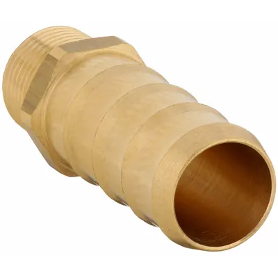 LEGRIS Adaptor Fitting Berduri: Pipa 16 mm x Ukuran ID 18 1/2 mm, BSPT x BSPT, Kuningan - Standard Brass Barbed Tube Fittings