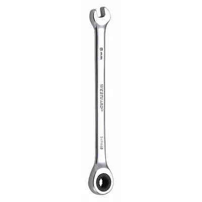 WESTWARD Kunci Kombinasi: Baja Paduan, Krom, 6 mm Ukuran Kepala, 4 7/8 in Panjang Keseluruhan - Metric 12-Point Ratcheting Combination Wrenches