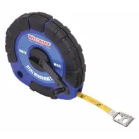WESTWARD Long Tape Measure: Assisted, 1MKT8, SAE, 100 ft, 1/8 in, Plastic with Grip, Inch, Steel