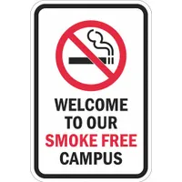 Reflective No Smoking Sign: Aluminum, Mounting Holes Sign Mounting, Diamond Grade, 0.063 in Thick (MPN T1-1094-DG_12x18)