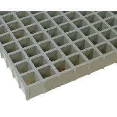 FIBERGRATE fiberglass molded grating designed for food-grade applications requiring impact resistance and corrosion protection. Nominal size 4 ft x 6 ft (WxL). Suitable for walkways, platforms, and other industrial surfaces where slip resistance and durability are needed.