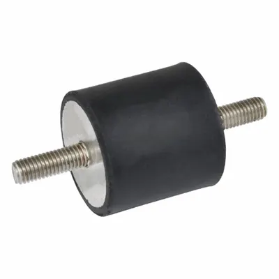 Dudukan Peredam Getaran JW WINCO: Silindris, Karet Alam, Gaya Jantan x Jantan - Male x Male Vibration-Isolating Mounts