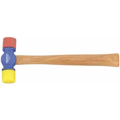 Nylon-tip hammer with 12 oz head weight, 1 3/8 in tip diameter, and 12 1/2 in overall length. Features replaceable nylon tips for applications requiring a non-marring striking surface, such as assembly, automotive, and general maintenance tasks.
