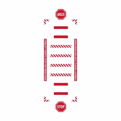 SLIP GARD Tanda Lantai: Polipropilena/Vinil, Pemasangan Tanda Perekat, 0.027 in Tebal - Forklift Traffic Crosswalk Floor Signs