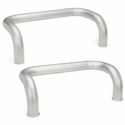 Gagang Tarik JW WINCO: Lubang Berulir, Baja Tahan Karat, Perak, 0.79 in - Load-Rated Offset Pull Handles