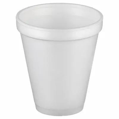 DART Gelas Panas Sekali Pakai: Kapasitas 10 oz, Putih, Busa, Tidak Dibungkus, Tanpa Pola - Foam Hot/Cold Cups