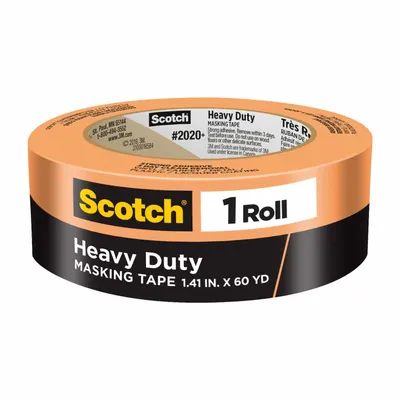Selotip Masking 3M: 2020+, Oranye, Lebar Gulungan 1 7/16 in, Panjang Gulungan Keseluruhan 60 1/8 yd - Colored Masking Tape