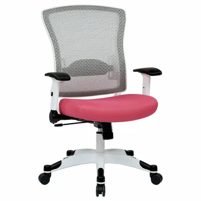 OFFICE STAR Kursi Kantor: Shopsol, Ht, Merah Muda, Bahan Jaring, Tinggi Sandaran 22 1/4 in - Adjustable-Arm Office Chairs