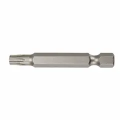 Impact-rated Torx bit for driving T27 fasteners with power tools. Features a hex shank to prevent cam-out under high torque. Constructed from S2 steel. Sold as a 5-pack.