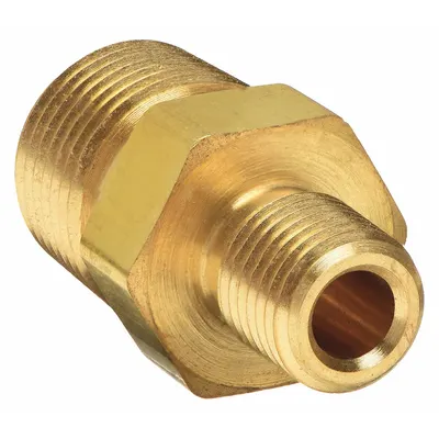 PARKER Pipa Logam Lurus: Hex Nipple, Kuningan, 1/2 in x 1/4 in, 3,900 psi - Threaded Extreme-Pressure Instrumentation Pipe Fittings