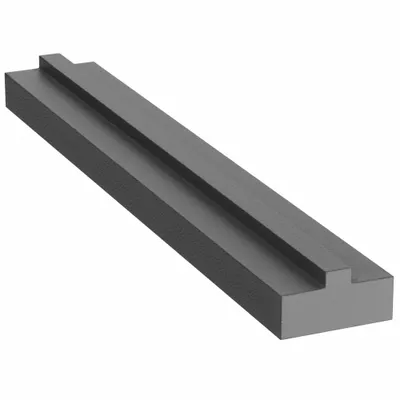 MJ MAY Panduan Rantai: Untuk Rantai # 60, Pitch Tunggal, UHMWPE Hitam, Tanpa Bingkai, Saluran Tengah - Type T Chain Guide without Mounting Frame