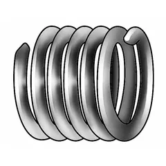 Free-running helical insert with tang drive for thread repair or reinforcement in metal substrates. M2.5-0.45 coarse metric thread, plain finish, 100 pieces per pack. Suitable for restoring or strengthening threads in automotive, aerospace, and industrial machinery applications.
