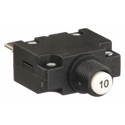 CARLING TECHNOLOGIES Pemutus Sirkuit Panel Mount: 10 A Amps, 125/250V AC, 32V DC, 11mm Collar - Push Button Style, Front Panel-Mount Miniature Circuit Breakers