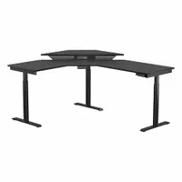 VERSADESK Standing Desk: Black, Wood, 60 in Overall Wd, 72 in Overall Dp, 45 1/2 in Max Desktop Ht (MPN VT1286072-01-01)