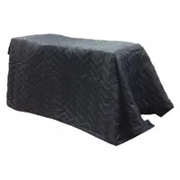 This insulated pallet blanket is constructed of blue nylon with a thickness of 0.31 in. It measures 100 in wide by 90 in long, suitable for covering standard pallet loads. Used in cold-chain logistics to protect temperature-sensitive goods during transport or storage