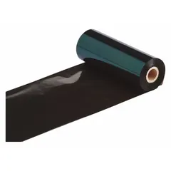 Black resin ribbon from the R6400 series, 4 inches wide by 360 feet long. Designed for use with THT 1" Core Printers. UL Recognized and high temperature-resistant. Suitable for industrial labeling applications requiring durable, heat-resistant prints.