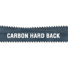 Carbon steel band saw blade with hard back construction, 12 ft 6 in length and 18 teeth. Designed for straight cuts in wood, plywood, plastic, aluminum, and soft metal. Suitable for woodworking and light metal fabrication applications.