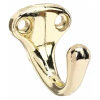 APPROVED VENDOR Wardrobe Hook: Screw, 15 lb Wt Capacity, 1 Points per Hook, Brass, Aluminum