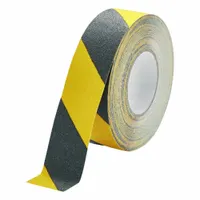 Anti-Slip Tape: Coarse, 60 Grit Size, Striped, Black/Yellow, 2 in x 49 13/64 ft, 0.7 mm Tape Thick (MPN 1083130)