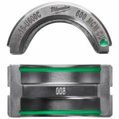 U Style replacement die set for crimping 600 kcmil electrical wire and cable. Designed for use with MILWAUKEE tool models 2679-20 and 49-16-U000. Green color coding indicates die size.