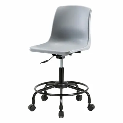 Kursi Cangkang BLUE RIDGE ERGONOMICS: Abu-abu, Bahan Plastik, Tinggi Sandaran 17 in, Lebar Dudukan 16 in - Armless Office Chairs