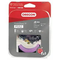 OREGON Chain With Sharpening Stone: 14 in Compatible Bar Lg, 3/8 in, 0.5 in Gauge, 52 Links (MPN PS52)