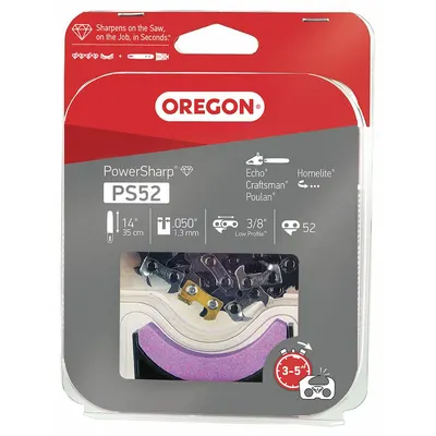 Rantai OREGON Dengan Batu Asah: Panjang Batang Kompatibel 14 in, 3/8 in, Ukuran 0.5 in - Chain, Bar & Sharpener Sets