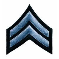 HEROS PRIDE Embroidered Patch: CPL, 3 in, Black/Gray, Polyester/Rayon, Rank Insignia, 1 PR (MPN 5415C)