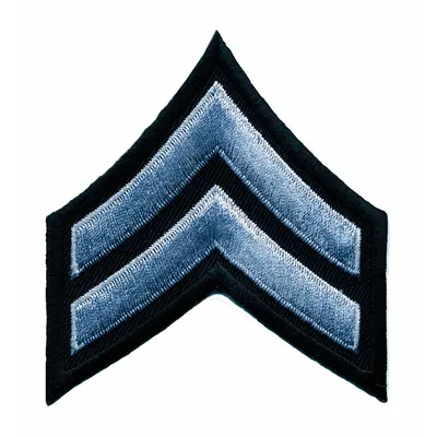 HEROS PRIDE Embroidered Patch: CPL, 3 in, Black/Gray, Polyester/Rayon, Rank Insignia - Embroidered Insignia