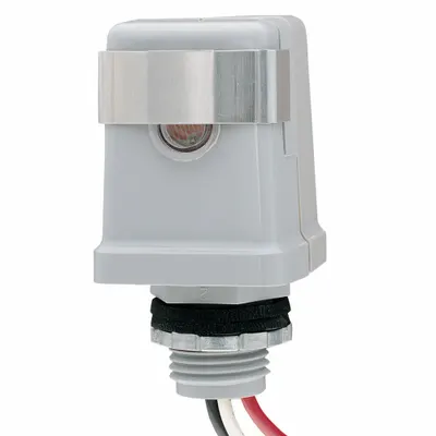 INTERMATIC Fotokontrol: Pemasangan Fotokontrol Batang Ulir, 1/2 in Dia Batang, SPST, 120V AC - Fixed Stem-Mounted Photocells