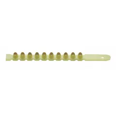 Powder-actuated gun charges for fastening materials to concrete or steel. Yellow, Brass 4 casing, Sniper type. 0.27 caliber. 100 per pack.