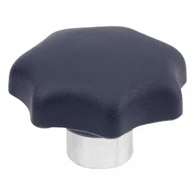 Kenop Tangan Plastik dengan Hub Baja JW WINCO: 7 Titik, Plastik dengan Ulir Baja, Ulir M10 - 7-Arm Knobs with Threaded Hole