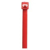 Cable Tie: 6 in Nominal Lg, 1 3/8 in Nominal Max. Bundle Dia., 0.14 in Wd, Red, 100 PK