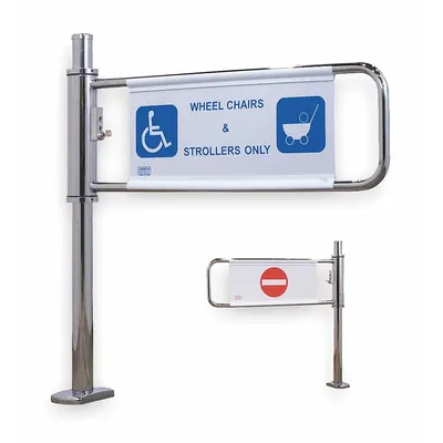 TURNSTILE Lockable Gate: 2-Way, Mechanical, Left Hand, 38 1/2 in Overall Ht - Two-Way Swing Gates