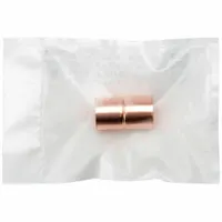 Wrot copper coupling with cup x cup ends and a rolled center stop for consistent insertion depth. Clean and bagged for immediate use. Joins two copper tubes of the same size in straight-line plumbing, HVAC, and refrigeration systems