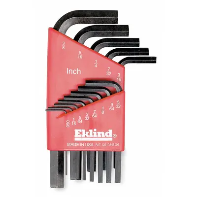 EKLIND Set Kunci Heksagon: 11 - 15 Buah, Bright-Hex-L Pendek, L, SAE, Ujung Standar, Pendek - L-Shaped Hex Key Sets