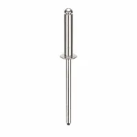 Open-end inch blind rivet with a domed head for single-sided fastening. 0.122" diameter, 1.721" overall length, 5/8" body length. Supplied in a 500-piece pack. Suitable for light-to-medium industrial joining tasks where only one side is accessible