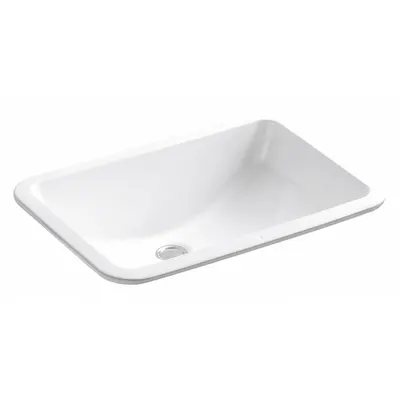 KOHLER Wastafel Kamar Mandi: Putih, Porselen Vitreous, 20 7/8 in Panjang Total, 14 3/8 in Lebar Total - Undermount Bathroom Sinks without Faucets