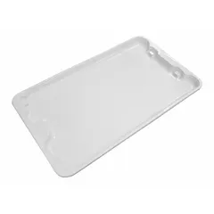 Fiberglass lid for extreme-temperature stacking and nesting totes. Measures 24 1/4 in x 14 3/4 in, gray finish. Compatible with tote models 2TU21, 2TU22, and 4TH05. Used in industrial environments requiring heat resistance.