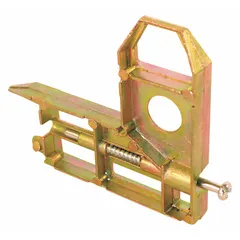 This corner insert reinforces and aligns screen door corners to prevent sagging and ensure smooth operation. It has a zinc-plated finish with a yellow color, measures 2-3/4 inches in height and 3-5/16 inches in length, and is supplied as a pair. Suitable for residential and light commercial screen door applications.